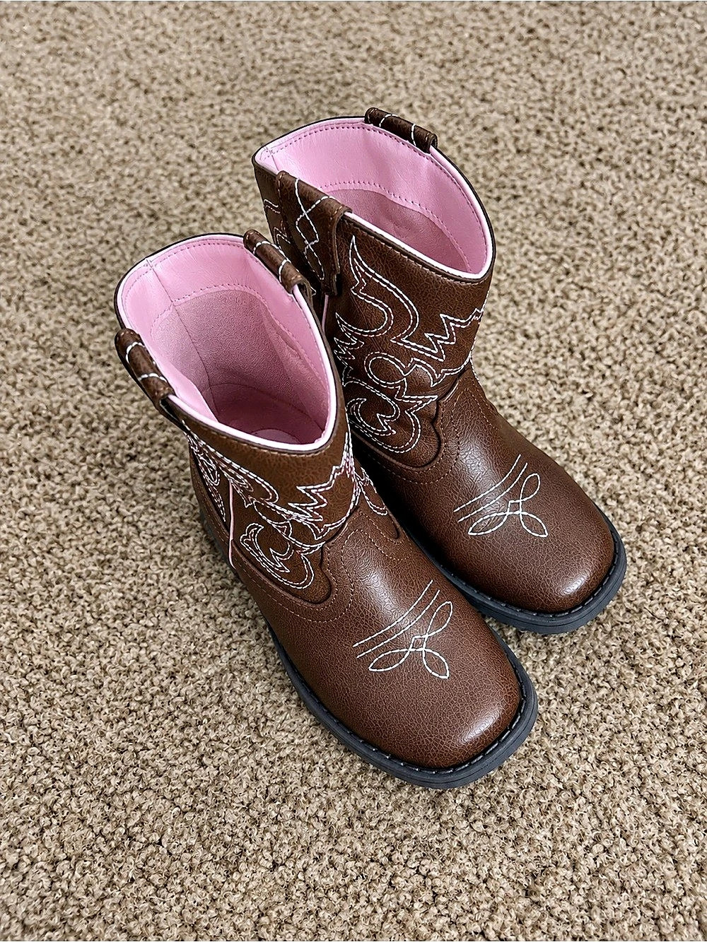 Cat & Jack Montana Western Boots Brown & Pink